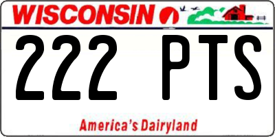 WI license plate 222PTS