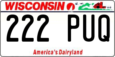 WI license plate 222PUQ