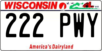 WI license plate 222PWY