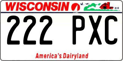 WI license plate 222PXC