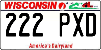 WI license plate 222PXD