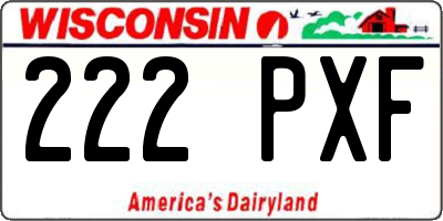WI license plate 222PXF