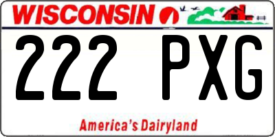 WI license plate 222PXG