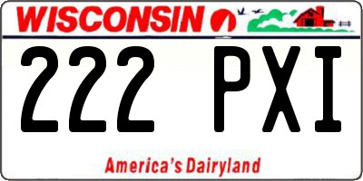 WI license plate 222PXI