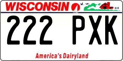 WI license plate 222PXK