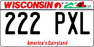 WI license plate 222PXL