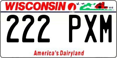 WI license plate 222PXM