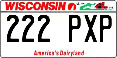 WI license plate 222PXP