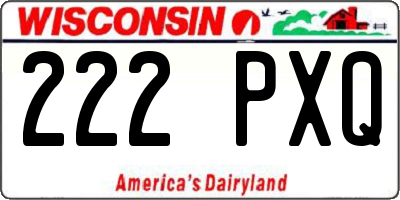 WI license plate 222PXQ
