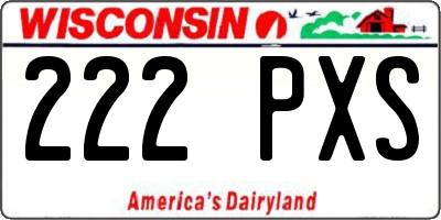 WI license plate 222PXS