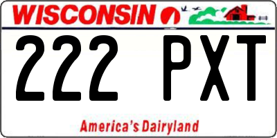 WI license plate 222PXT