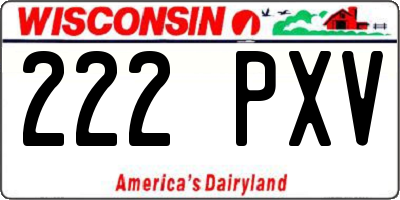 WI license plate 222PXV