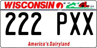 WI license plate 222PXX