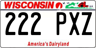 WI license plate 222PXZ