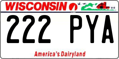 WI license plate 222PYA