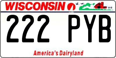 WI license plate 222PYB