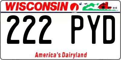 WI license plate 222PYD