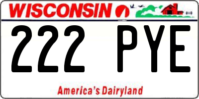 WI license plate 222PYE