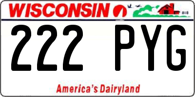 WI license plate 222PYG