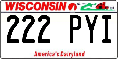 WI license plate 222PYI