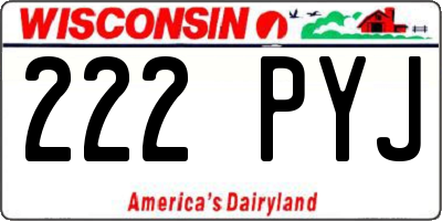 WI license plate 222PYJ