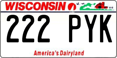 WI license plate 222PYK