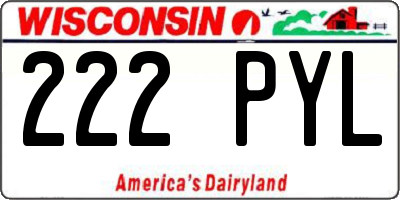 WI license plate 222PYL