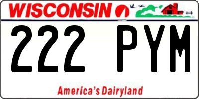 WI license plate 222PYM