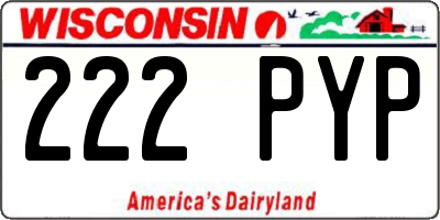 WI license plate 222PYP