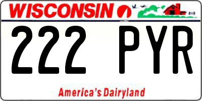 WI license plate 222PYR