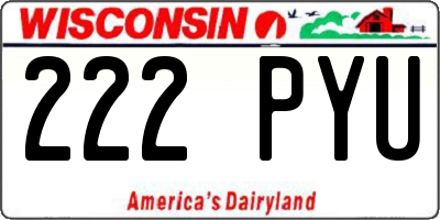 WI license plate 222PYU