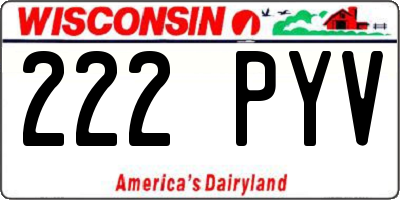 WI license plate 222PYV
