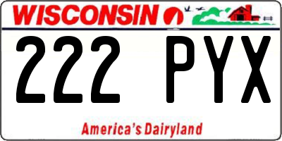 WI license plate 222PYX