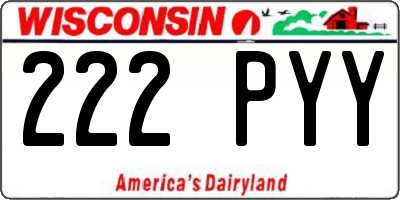 WI license plate 222PYY