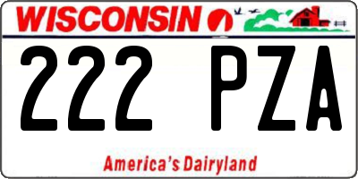 WI license plate 222PZA