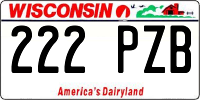 WI license plate 222PZB