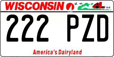 WI license plate 222PZD