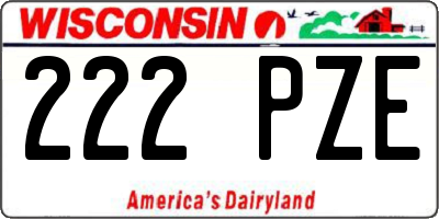 WI license plate 222PZE
