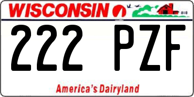 WI license plate 222PZF