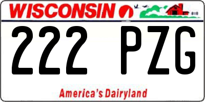 WI license plate 222PZG