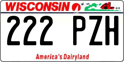 WI license plate 222PZH