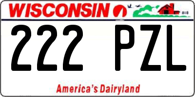 WI license plate 222PZL