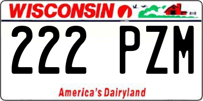WI license plate 222PZM