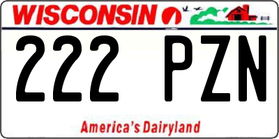 WI license plate 222PZN