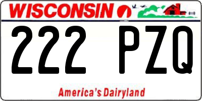 WI license plate 222PZQ