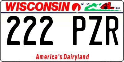 WI license plate 222PZR
