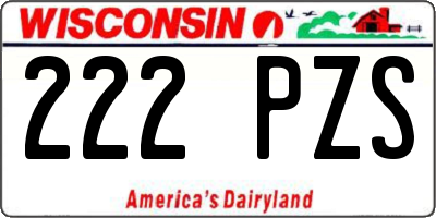 WI license plate 222PZS