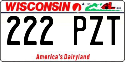 WI license plate 222PZT