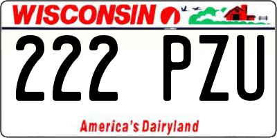 WI license plate 222PZU