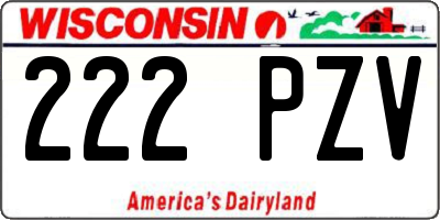 WI license plate 222PZV